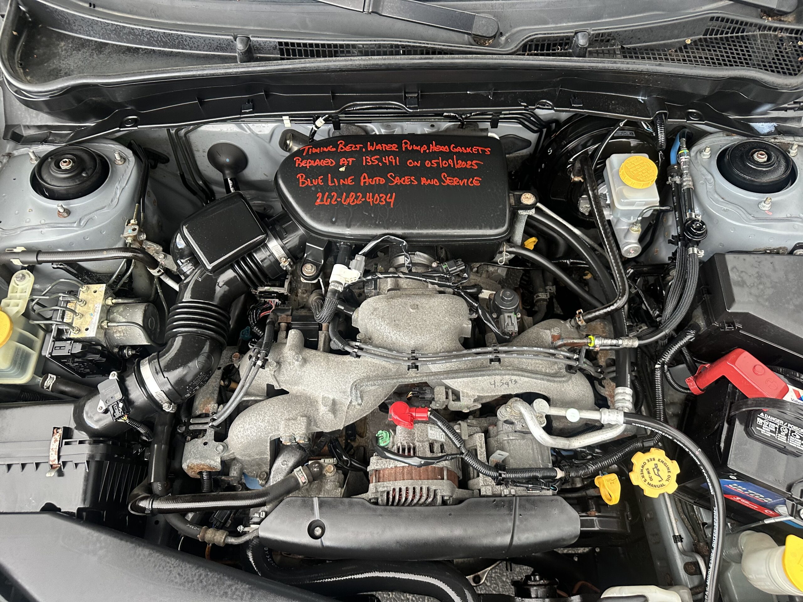 
								2010 Subaru Forester 2.5 Premium Timing Belt Water Pump Head Gaskets just replaced full									